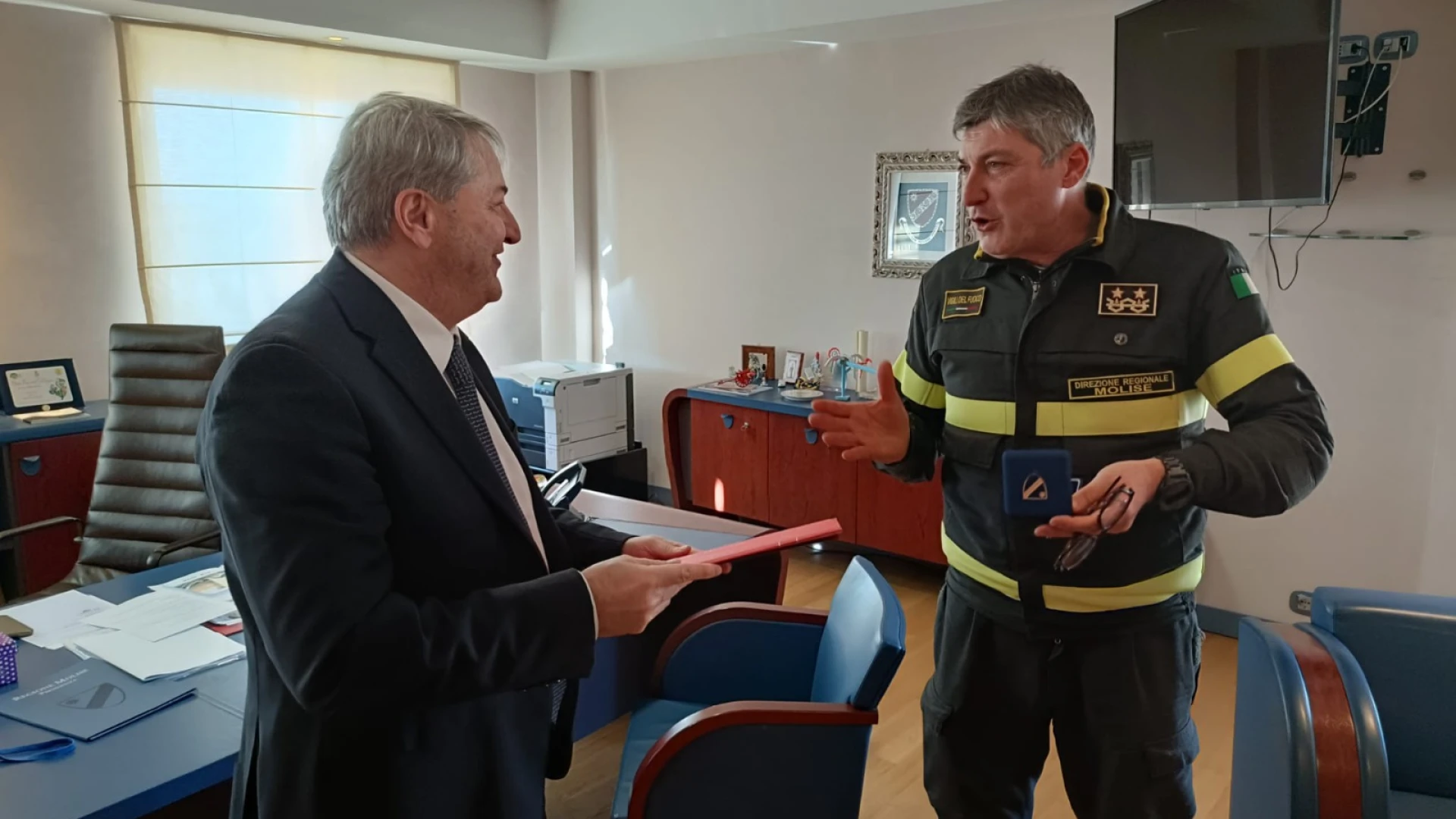 Campobasso: il presidente Roberti ha incontrato il nuovo Direttore Regionale dei Vigili del Fuoco del Molise.